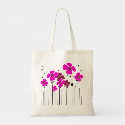 Rosa Blumen Tragetasche (Vorne)