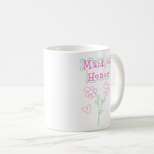 Rosa Blumen-Trauzeugin Kaffeetasse (VorderseiteRechts)