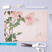 ROSA BLUMEN-UND BIENEN-JAPANER-DRUCK Seidenpapier (Handwerk)