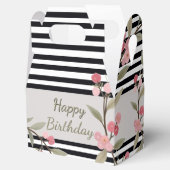 Rosa Blumen und Blätter Geschenkschachtel (Geöffnet)