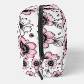 Rosa Blumen- und Blätter-Skizzendesign Waschbeutel (Rechts)