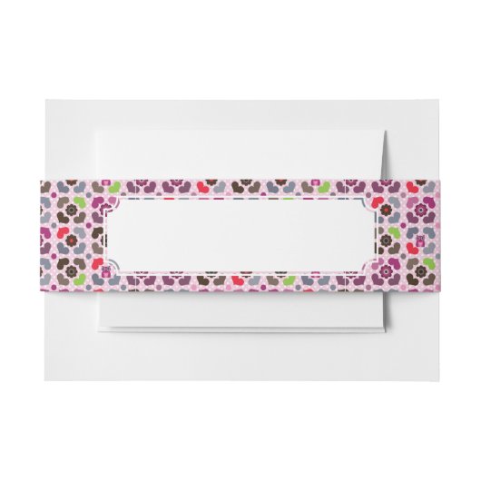rosa Blumen- und Eulenmuster Einladungsbanderole (Vorderseite Beispiel)