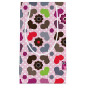 rosa Blumen- und Eulenmuster Kleine Geschenktüte (Vorderseite)