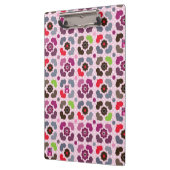 rosa Blumen- und Eulenmuster Klemmbrett (Links)