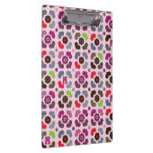 rosa Blumen- und Eulenmuster Klemmbrett (Rechts)