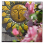 Rosa Blumen und Sonne - Martha's Vineyard Fliese (Vorderseite)