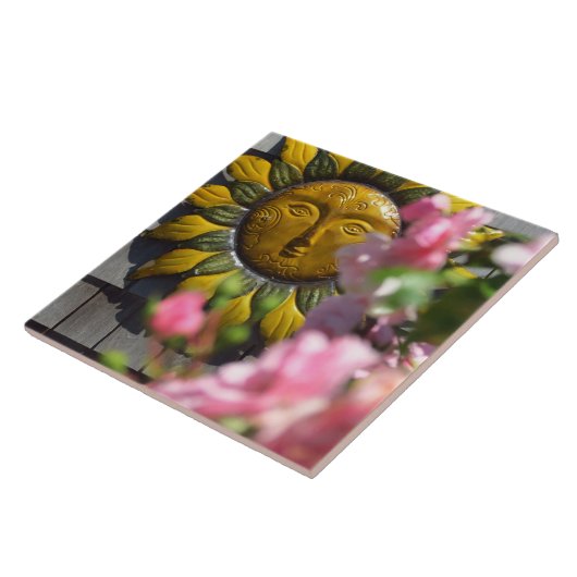 Rosa Blumen und Sonne - Martha's Vineyard Fliese (Seite)