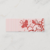 Rosa Blumen und Streifen Mini Visitenkarte (Rückseite)