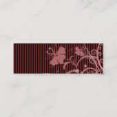 Rosa Blumen und Streifen Mini Visitenkarte (Rückseite)