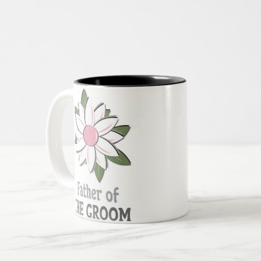 Rosa Blumen-Vater des Bräutigams Zweifarbige Tasse (Vorderseite Links)