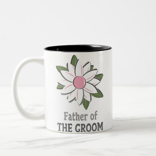Rosa Blumen-Vater des Bräutigams Zweifarbige Tasse (Links)
