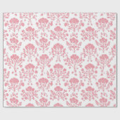 Rosa Blumen Vintage  Geschenkpapier (Flach)