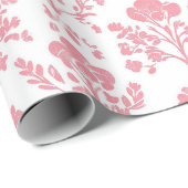 Rosa Blumen Vintage  Geschenkpapier (Rolleneckpunkt)