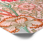 Rosa Blumen von William Morris Poster (Ecke)