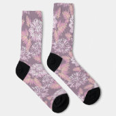 Rosa Blumen, Wasserfarbe, Retro Socken (Rechts)