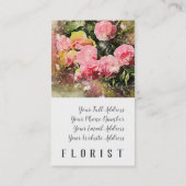 Rosa Blumen, wedding Floristengeschäftskarte Visitenkarte (Rückseite)