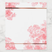 Rosa Blumen Weinetikett (Einzelnes Label)