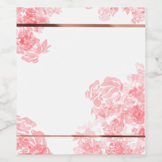 Rosa Blumen Weinetikett (Einzelnes Label)