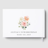 Rosa Blumen, Weiße Blumen, Boho, Geburtstag Gästebuch (Rückseite)