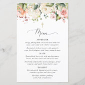 Rosa Blumen, Weiße Blumen, Boho, Taufmenü (Vorderseite)