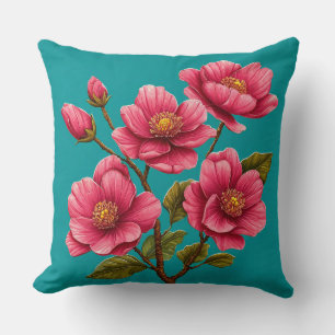 🌸 Rosa Blumen Zimmer Dekorations Akzent Geschenki Kissen