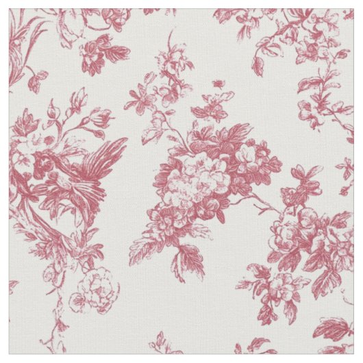 Rosa Blumen-Zweig-Toile-Muster Stoff (Nahaufnahme)