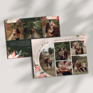 Rosa Blumenarche in allen Dingen, Acht Foto Feiertagskarte