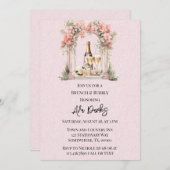 Rosa Blumenarschsieger - Brunch & Bubbly Einladung (Vorne/Hinten)