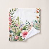 Rosa Blumenbadewanne Set (Waschlappen)