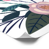 Rosa Blumenbälle oder Babydusche Begrüßungszeichen Poster (Ecke)