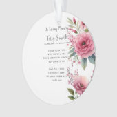 Rosa Blumenbeerdigung / Gedenkfeier Ornament (Vorderseite)