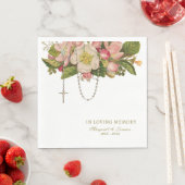Rosa Blumenbeerdigung katholische Rosenkranzdenkma Serviette (Beispiel)