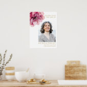 Rosa Blumenbeerdigung zum Foto des Lebens Poster (Küche)