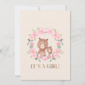 Rosa Blumenbeere Kinderdusche Einladung (Rückseite)