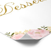 Rosa Blumenbeete Dessert Gastgeschenk Hochzeit Dus Poster (Ecke)
