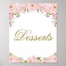 Rosa Blumenbeete Dessert Gastgeschenk Hochzeit Dus Poster