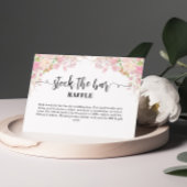 Rosa Blumenbeete im Bar Brautparty Begleitkarte