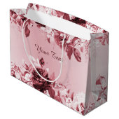 Rosa Blumenbeutel Große Geschenktüte (Rückseite Schrägansicht)
