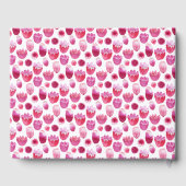 Rosa Blumenbläserblütenhochzeit Gästebuch (Rückseite)