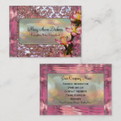 Rosa Blumenblatt elegantes 3,5" x 2,5" Visitenkarte (Vorne/Hinten)
