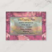 Rosa Blumenblatt elegantes 3,5" x 2,5" Visitenkarte (Rückseite)