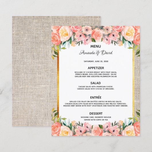 Rosa Blumenblätter für Hochzeiten Rustikal (Vorne/Hinten)