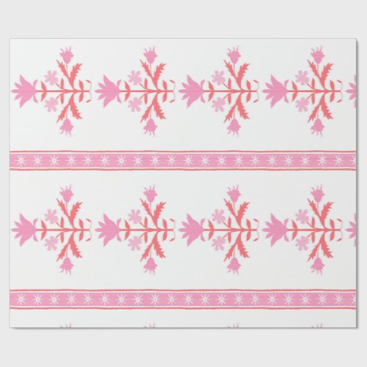 Rosa Blumenblätter Geschenkpapier (Flach)