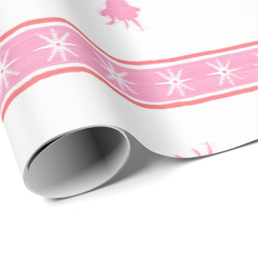 Rosa Blumenblätter Geschenkpapier (Rolleneckpunkt)