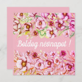 Rosa Blumenblätter - Tag des ungarischen Namens (Vorne/Hinten)