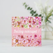 Rosa Blumenblätter - Tag des ungarischen Namens (Stehend Vorderseite)