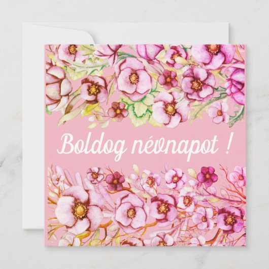 Rosa Blumenblätter - Tag des ungarischen Namens (Vorderseite)