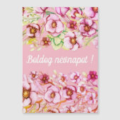 Rosa Blumenblätter - Tag des ungarischen Namens Magnetkarte (Vorderseite)