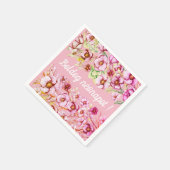 Rosa Blumenblätter - Tag des ungarischen Namens Serviette (Ecke)