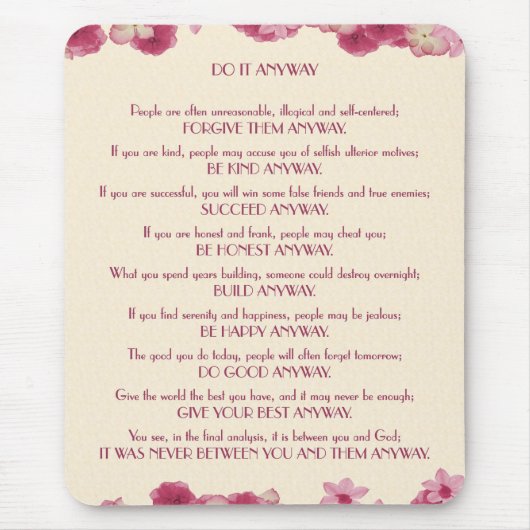 Rosa Blumenblätter tun es irgendwie Mousepad (Vorne)